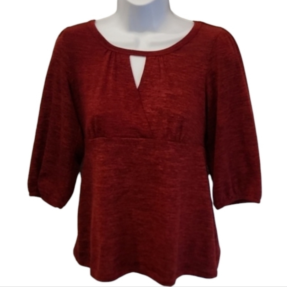 AB Studio Ruby Red Keyhole Front Top - Picture 1 of 7